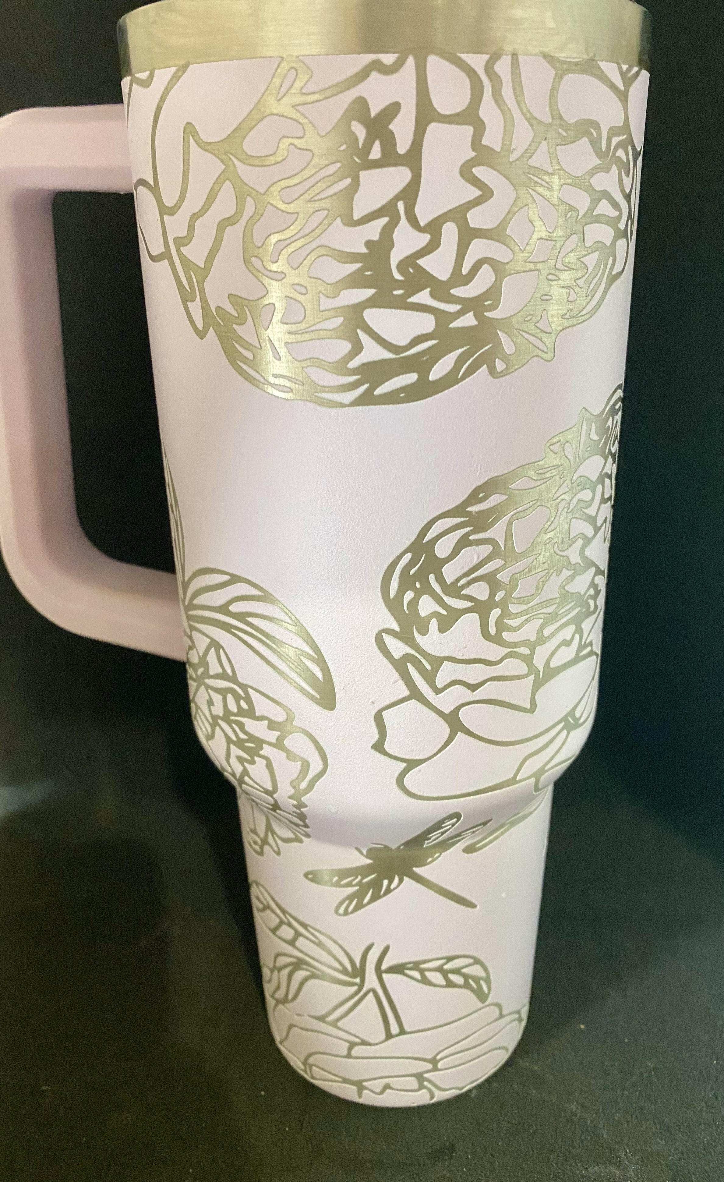 30oz Stanley Peonies and Dragonflies Tumbler Wrap – Firefly Laser and ...