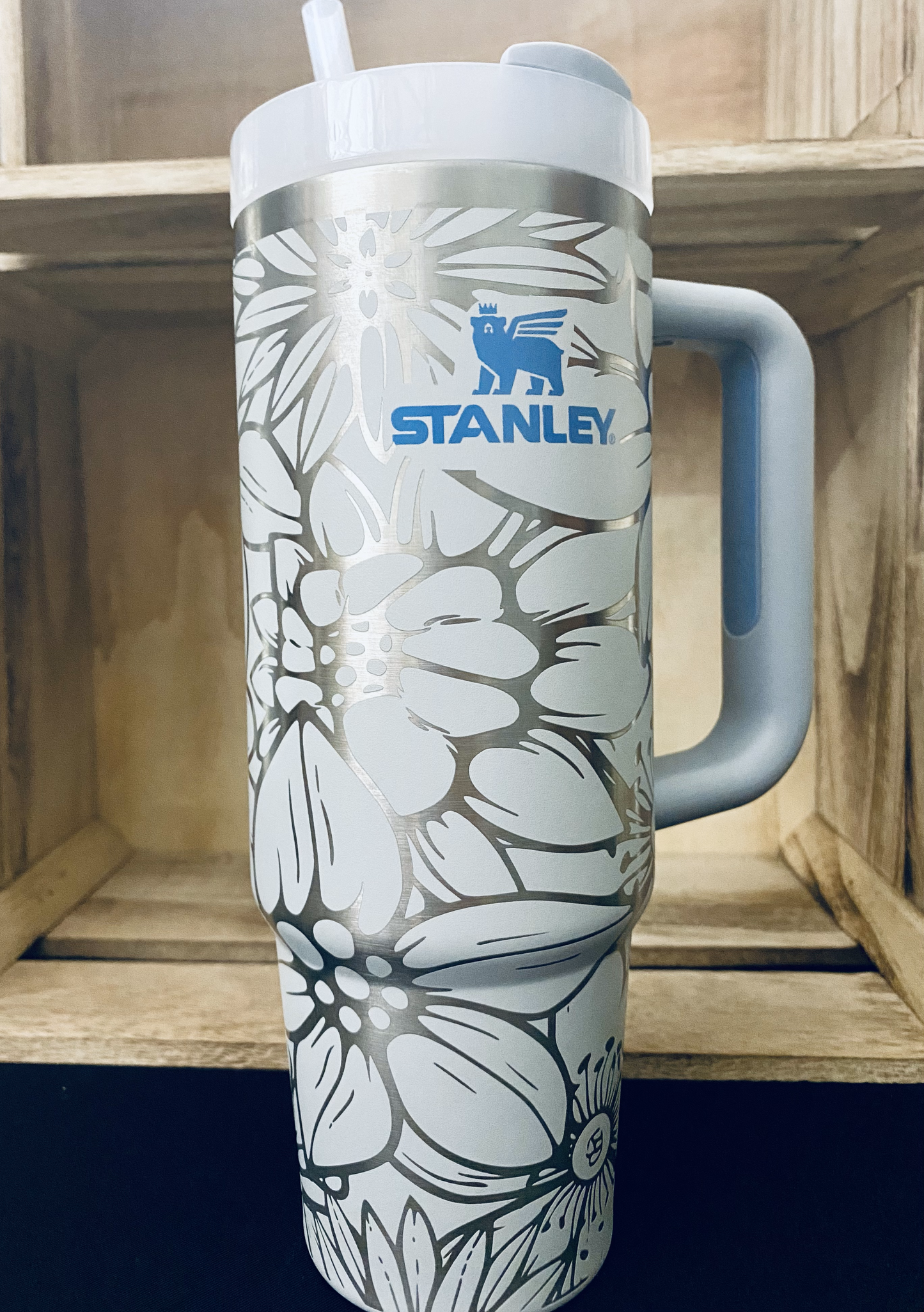 30 oz Stanley with Mountain Scene Wrap – Firefly Laser and Engraving